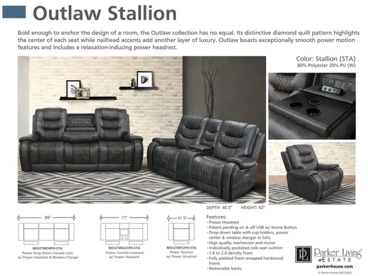 Parker House Outlaw Collection Power Recliner in Stallion