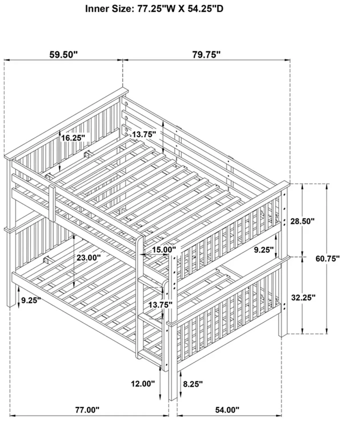 Coaster Chapman Wood Full Over Full Bunk Bed Black