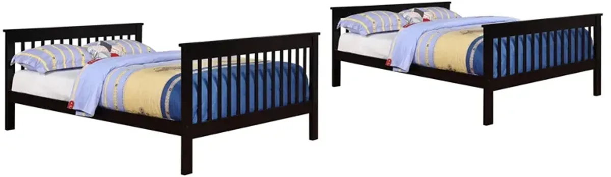 Coaster Chapman Wood Full Over Full Bunk Bed Black