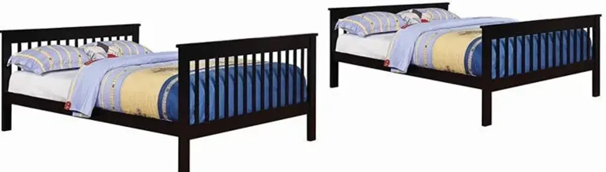 Coaster Chapman Wood Full Over Full Bunk Bed Black