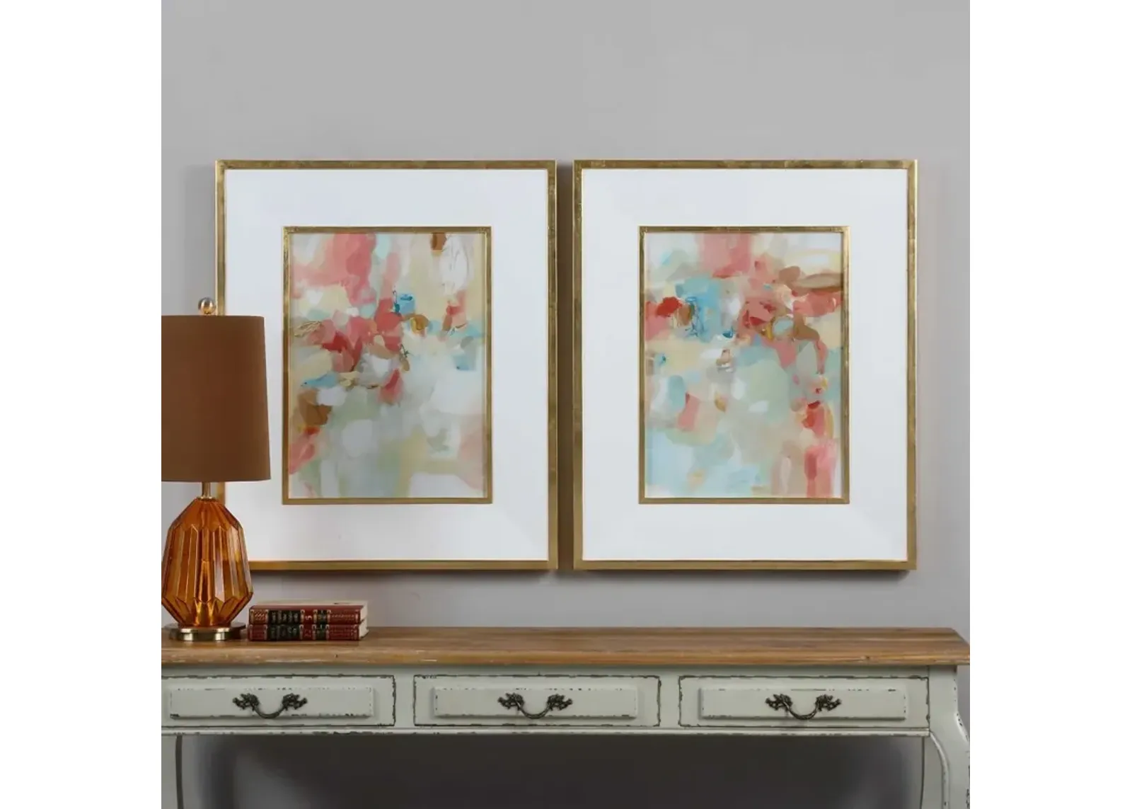 Uttermost a Touch of Blush & Rosewood Fences 2-Piece Art