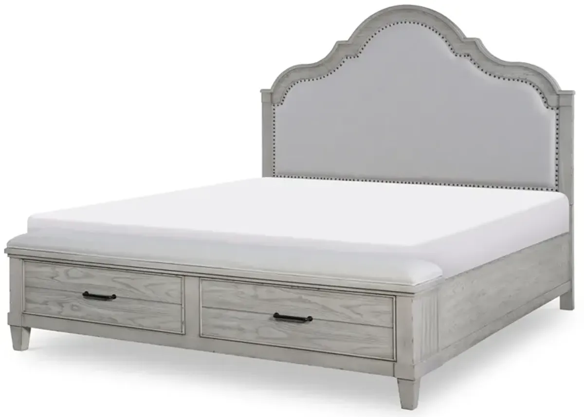 Legacy Classic Upholstered Panel Bed with Storage Footboard Queen Belhaven