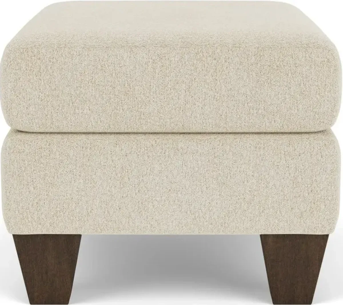 Flexsteel Moxy Shell Ottoman with Dark Brown Legs