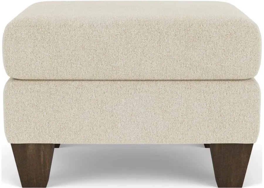 MOXY SHELL OTTOMAN WITH DARK BROWN LEGS