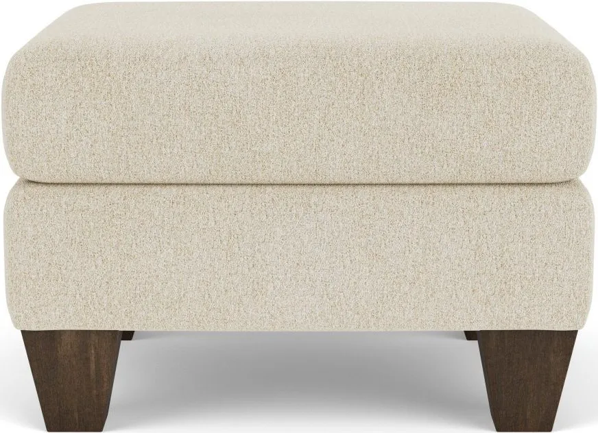 MOXY SHELL OTTOMAN WITH DARK BROWN LEGS