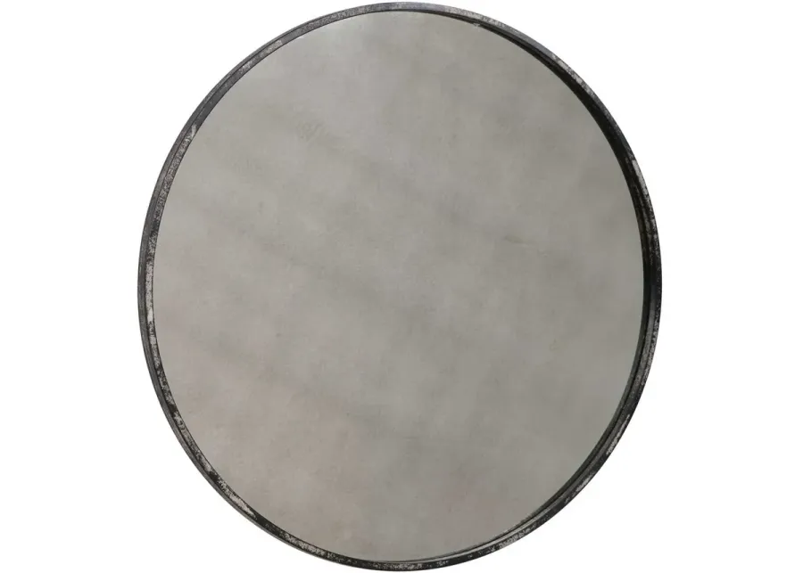 ARGAND INDUSTRIAL BLACK ROUND MIRROR