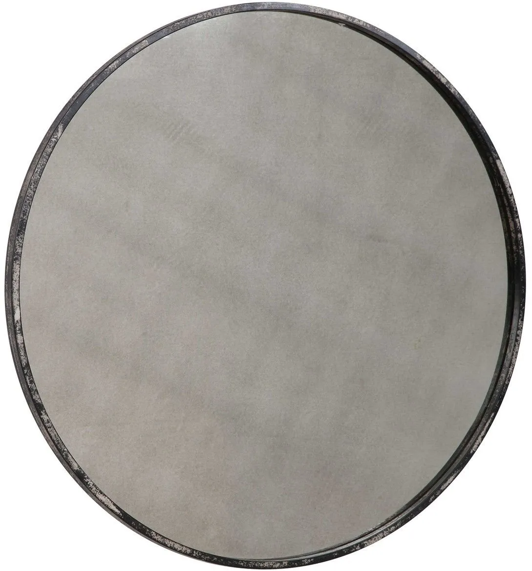 ARGAND INDUSTRIAL BLACK ROUND MIRROR