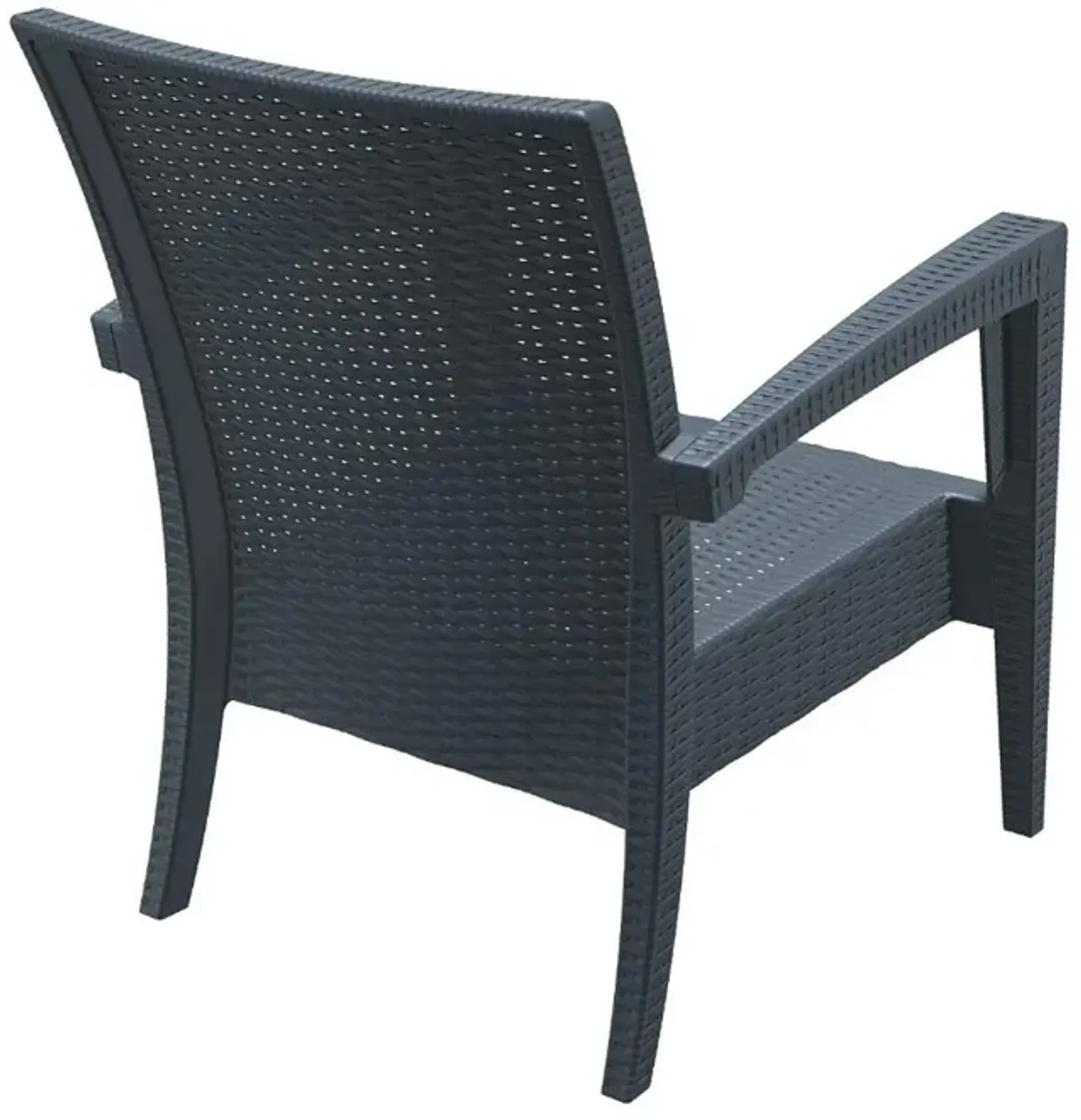 Miami Resin Club Patio Chair Dark Gray With Sunbrella Natural Cushion