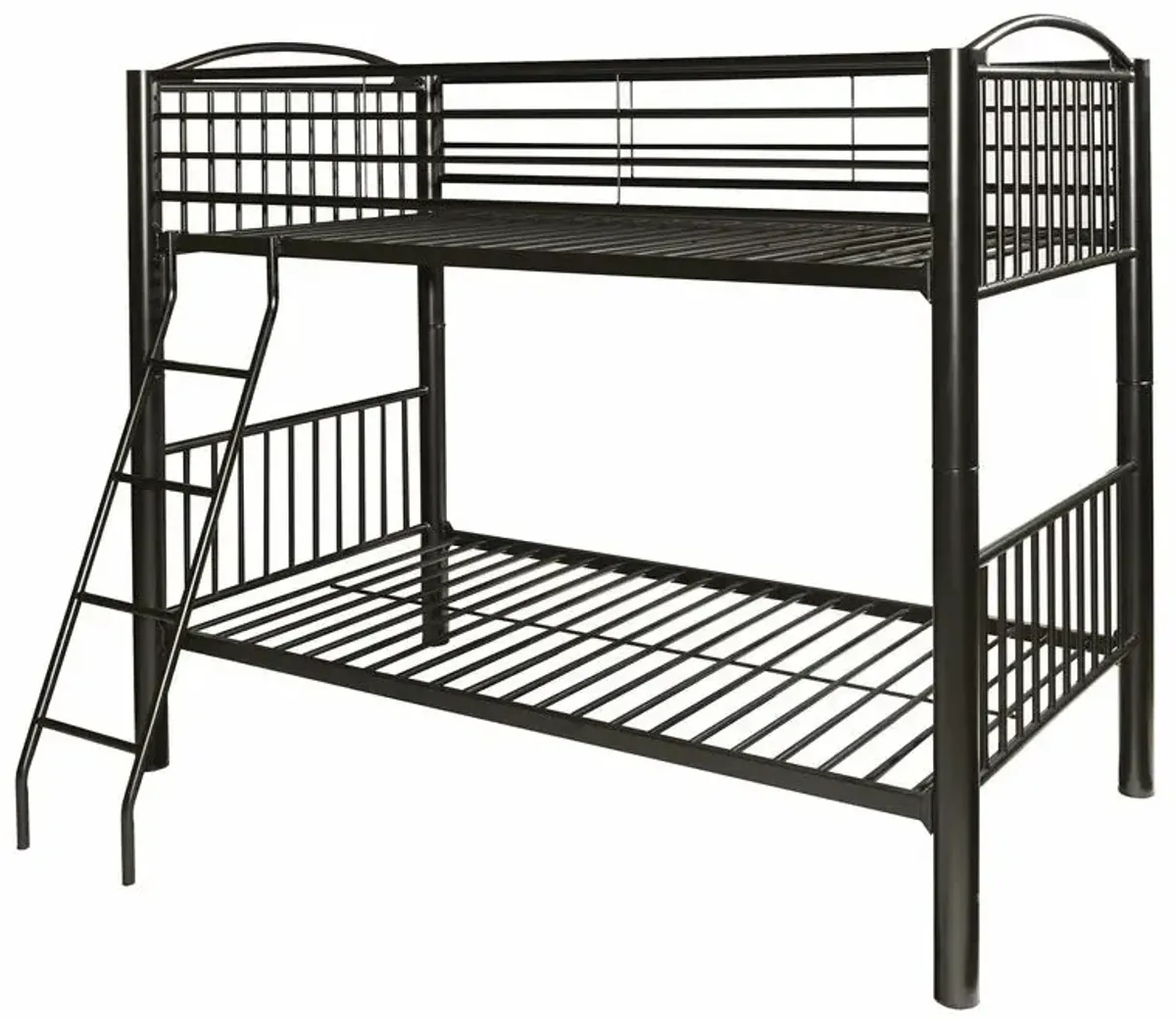 Kids/Teens Heavy Metal Black Twin Over Twin Bunk Bed