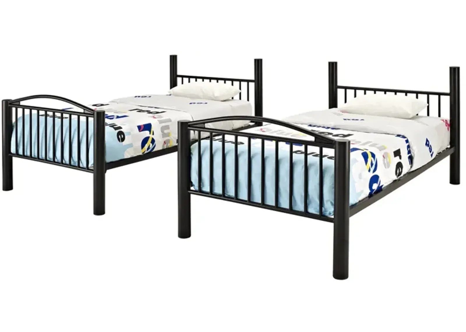 Powell Kids/Teens Heavy Metal Black Twin Over Twin Bunk Bed