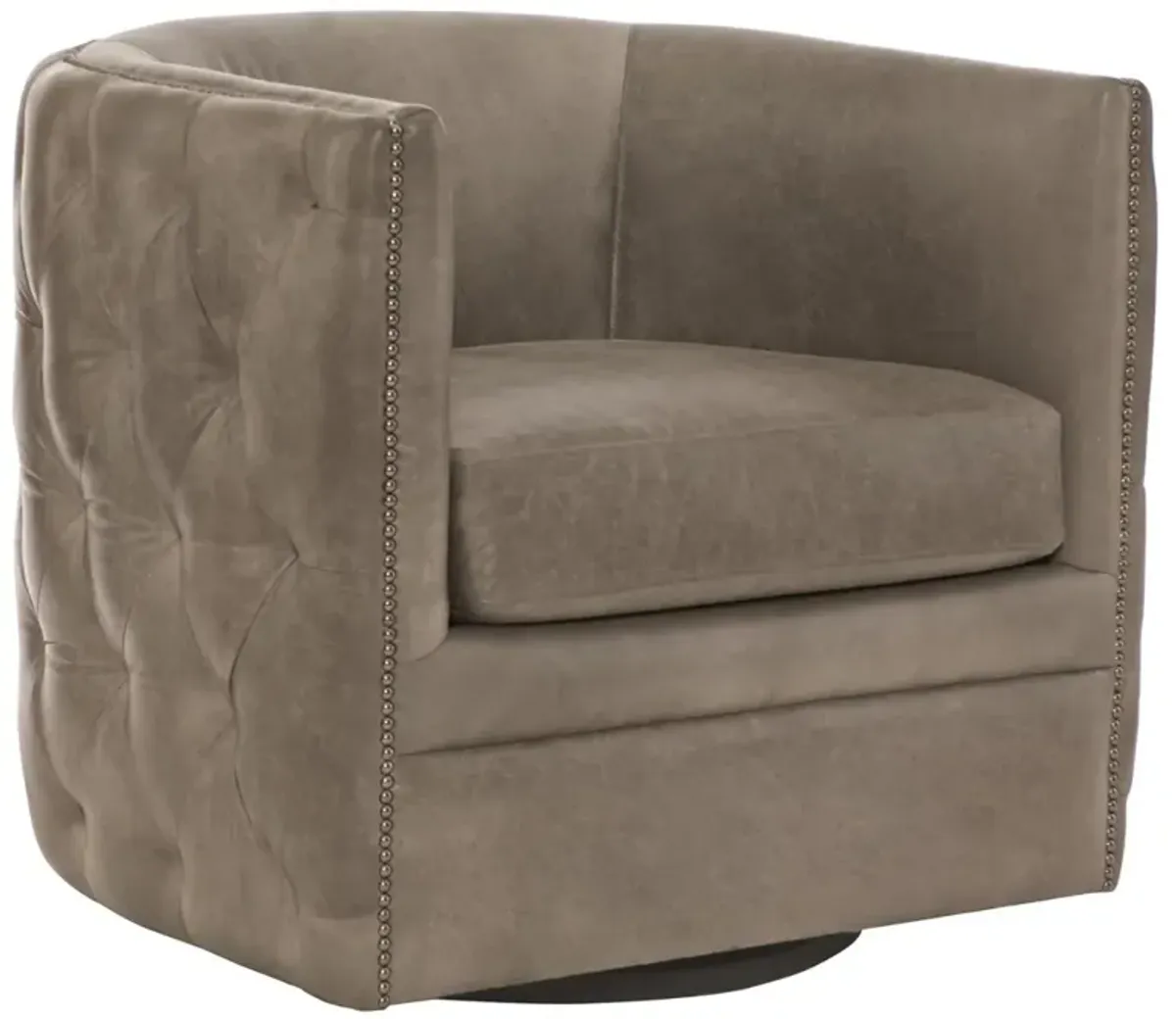 Bernhardt Palazzo Leather Swivel Barrel Chair