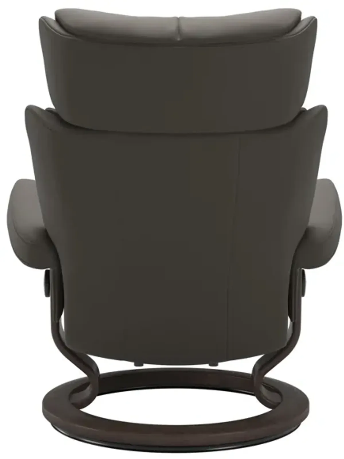 Stressless Magic Small Chair & Ottoman in Paloma Metal Grey with Classic Base & Wenge Finish