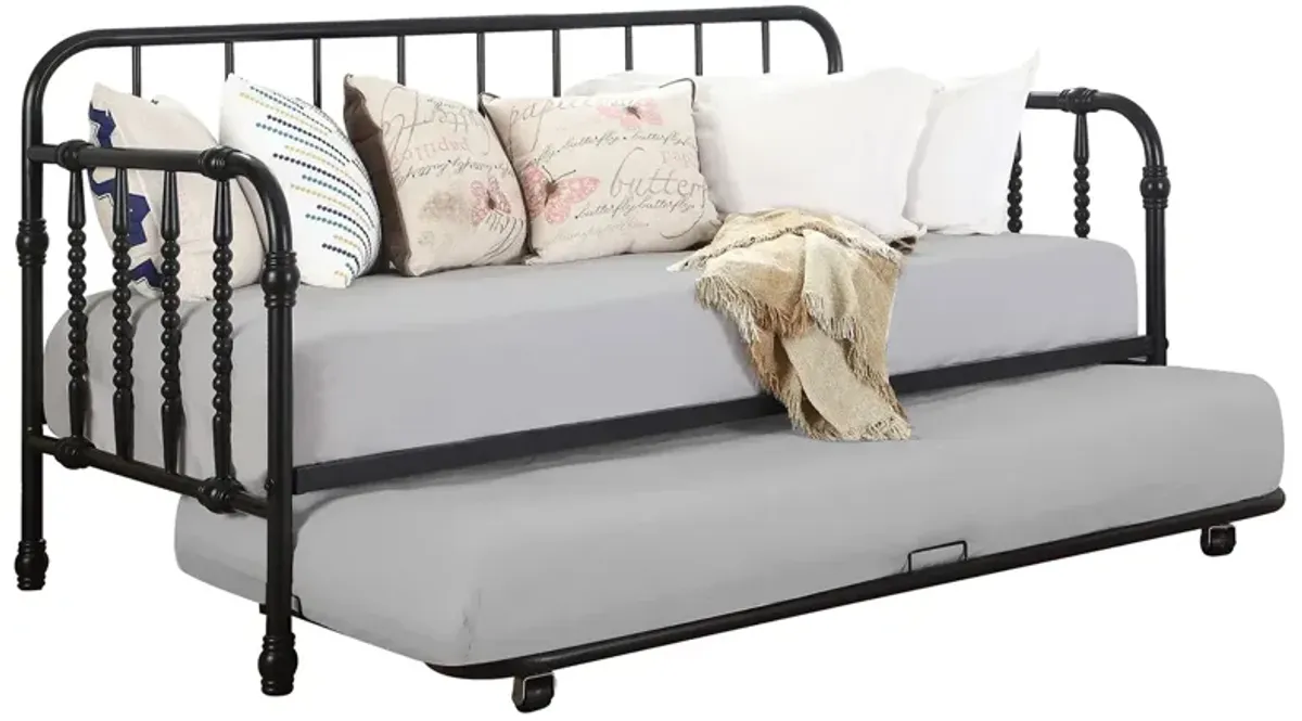 Coaster Marina Metal Twin Daybed with Trundle Black