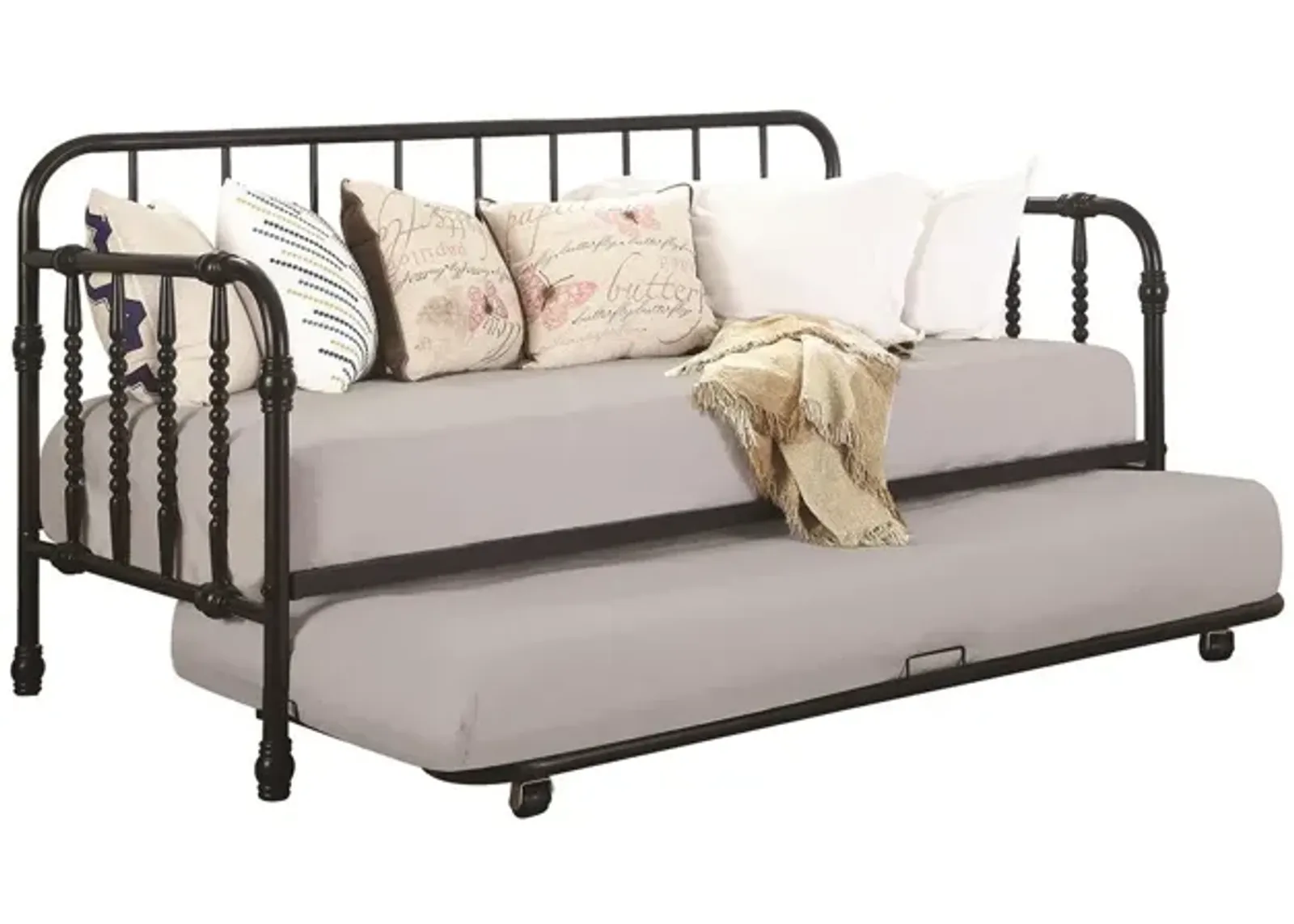 Coaster Marina Metal Twin Daybed with Trundle Black