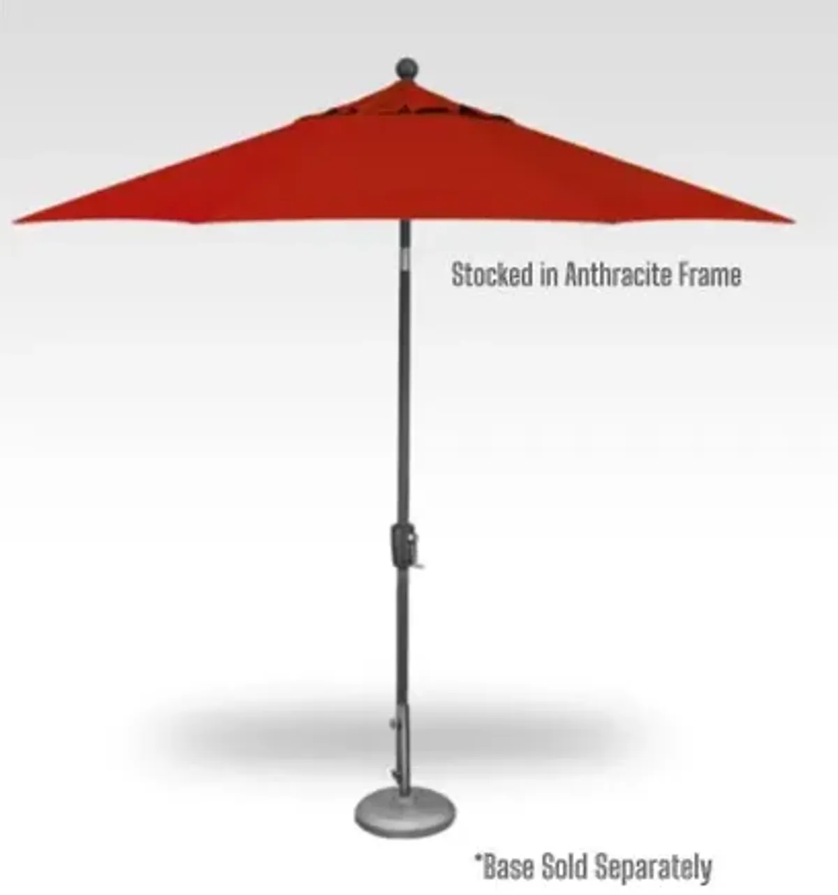 Treasure Garden Red 9' Octagon Anthracite Push Button Tilt Outdoor Umbrella