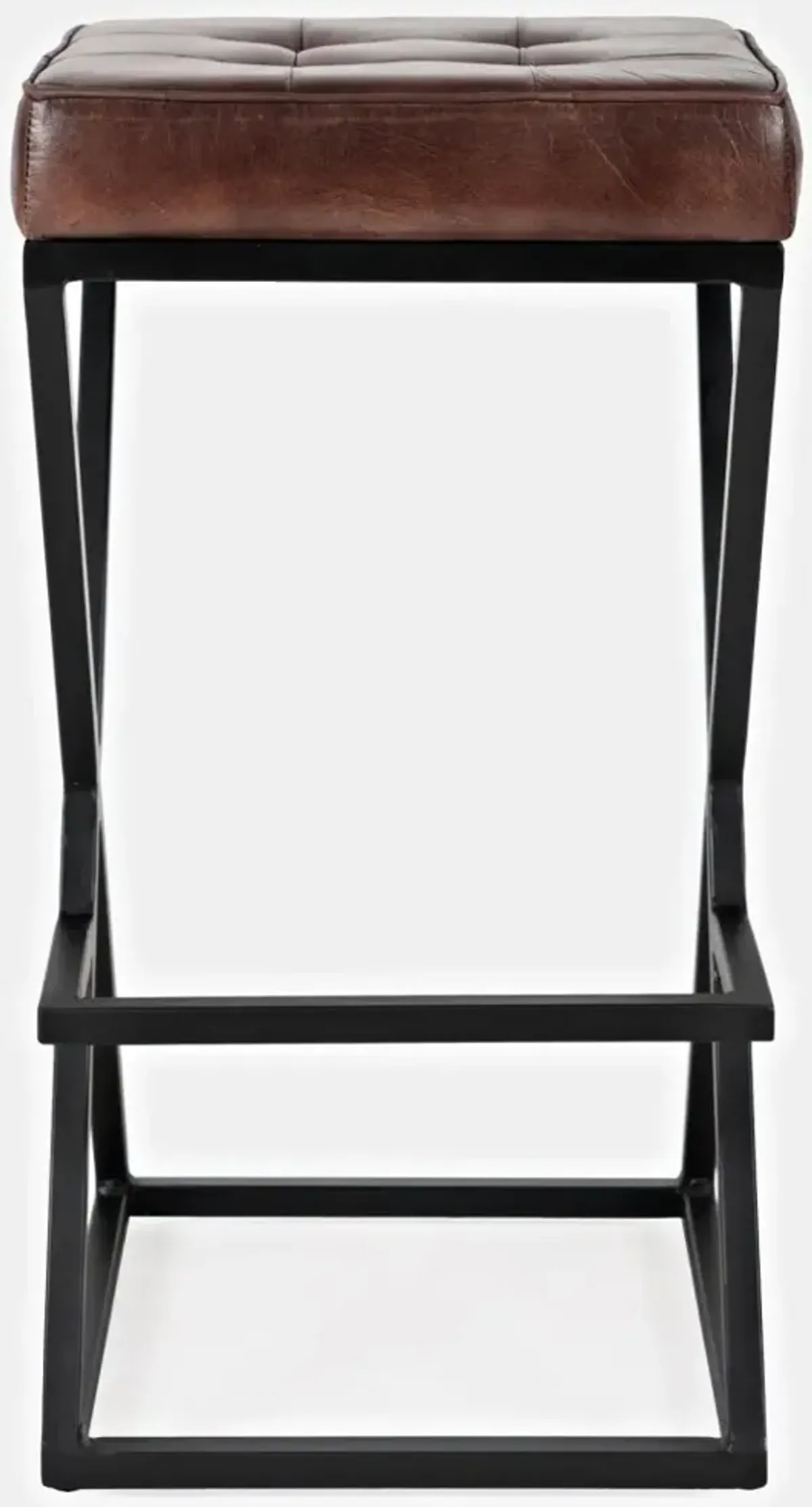 Jofran Brooks Leather Stool Dark Sienna