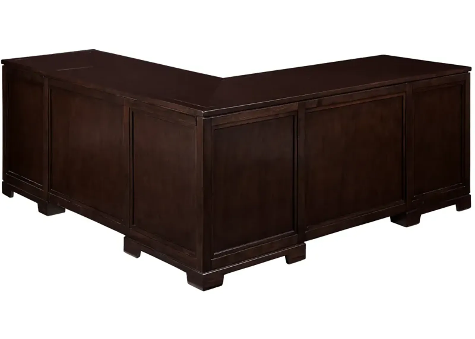 Executive L-Shape Desk - Mocha - Ash Veneer Top