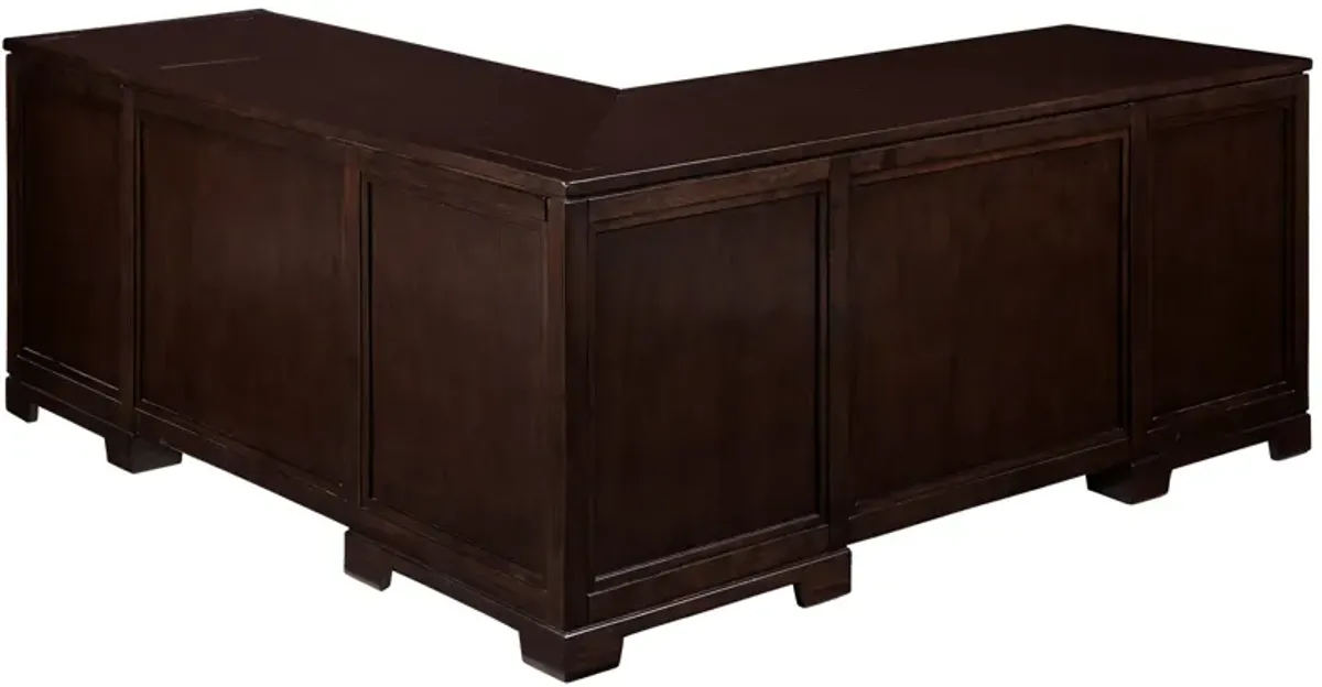 Executive L-Shape Desk - Mocha - Ash Veneer Top