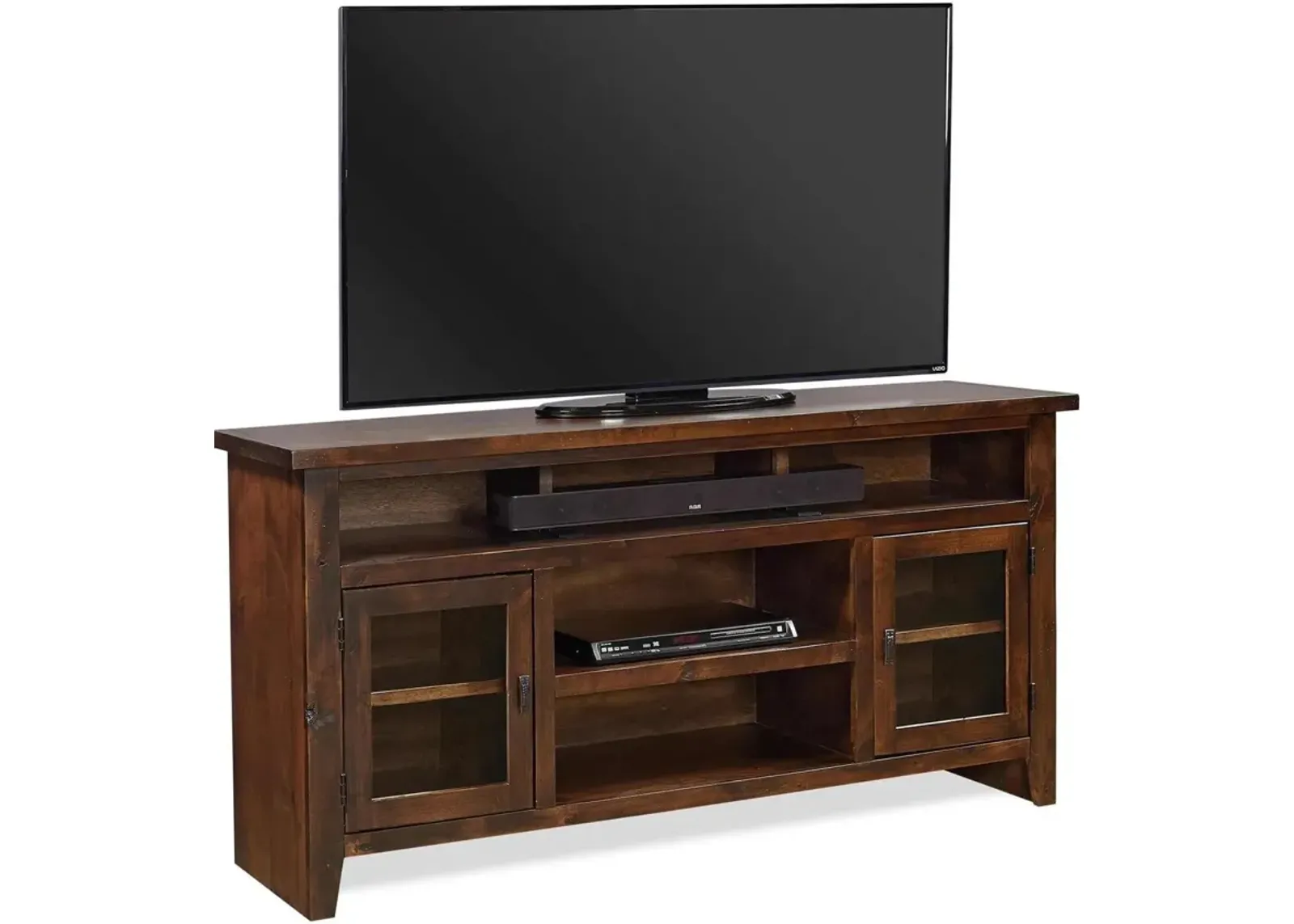 Aspenhome Alder Grove Tobacco 65 Inch TV Stand Console with Doors