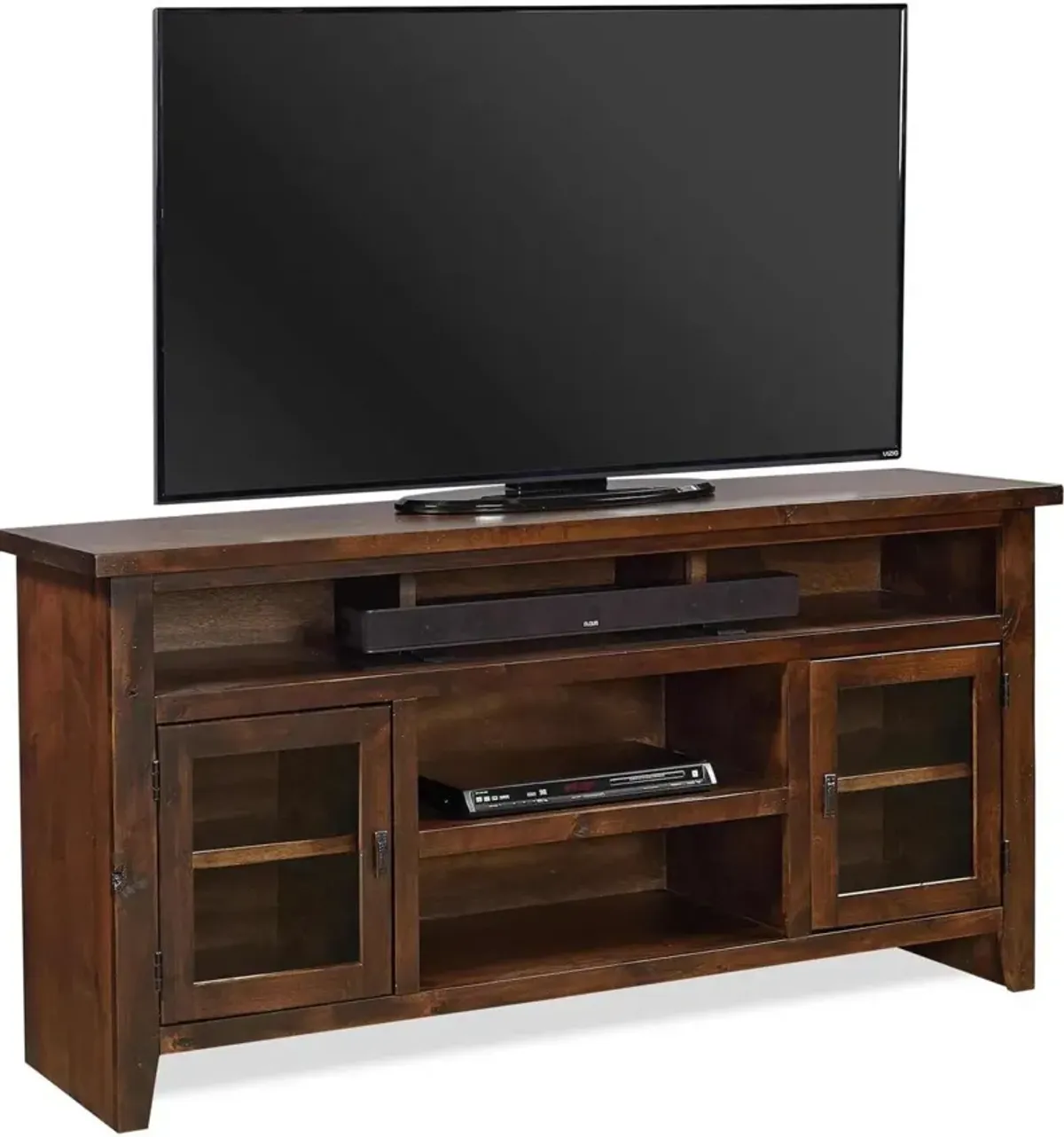 Aspenhome Alder Grove Tobacco 65 Inch TV Stand Console with Doors