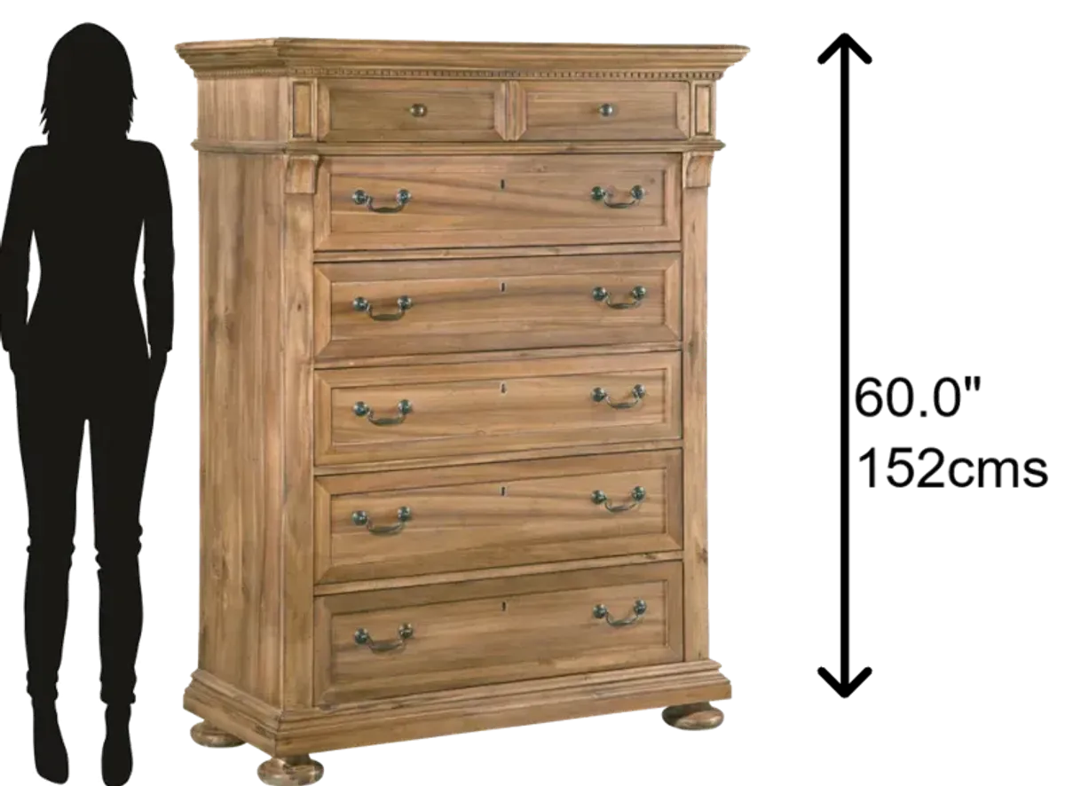 Hekman Bedroom 6-Drawer Chest Natural Wellington Hall