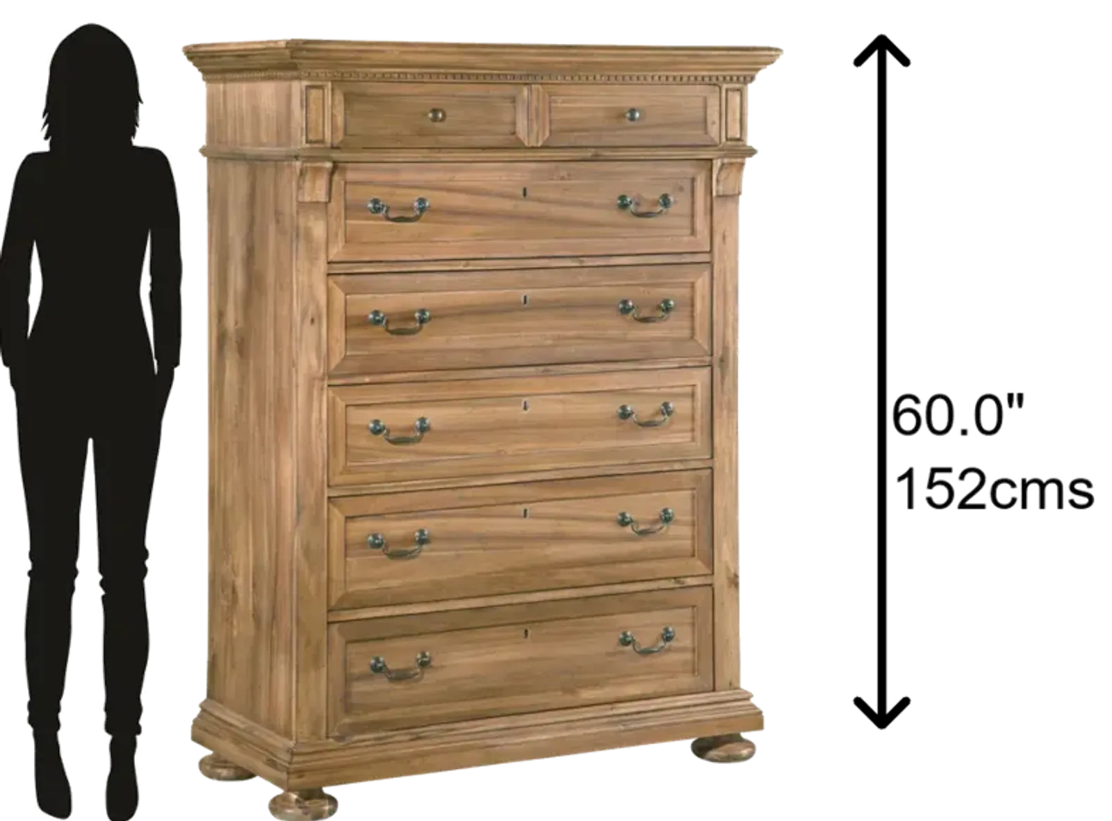 Hekman Bedroom 6-Drawer Chest Natural Wellington Hall