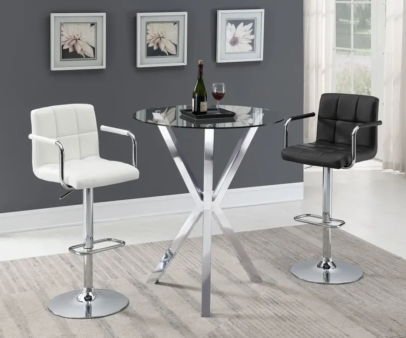 CONTEMPORARY CHROME BAR-HEIGHT TABLE