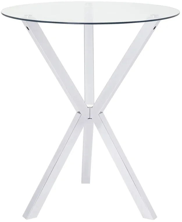 CONTEMPORARY CHROME BAR-HEIGHT TABLE