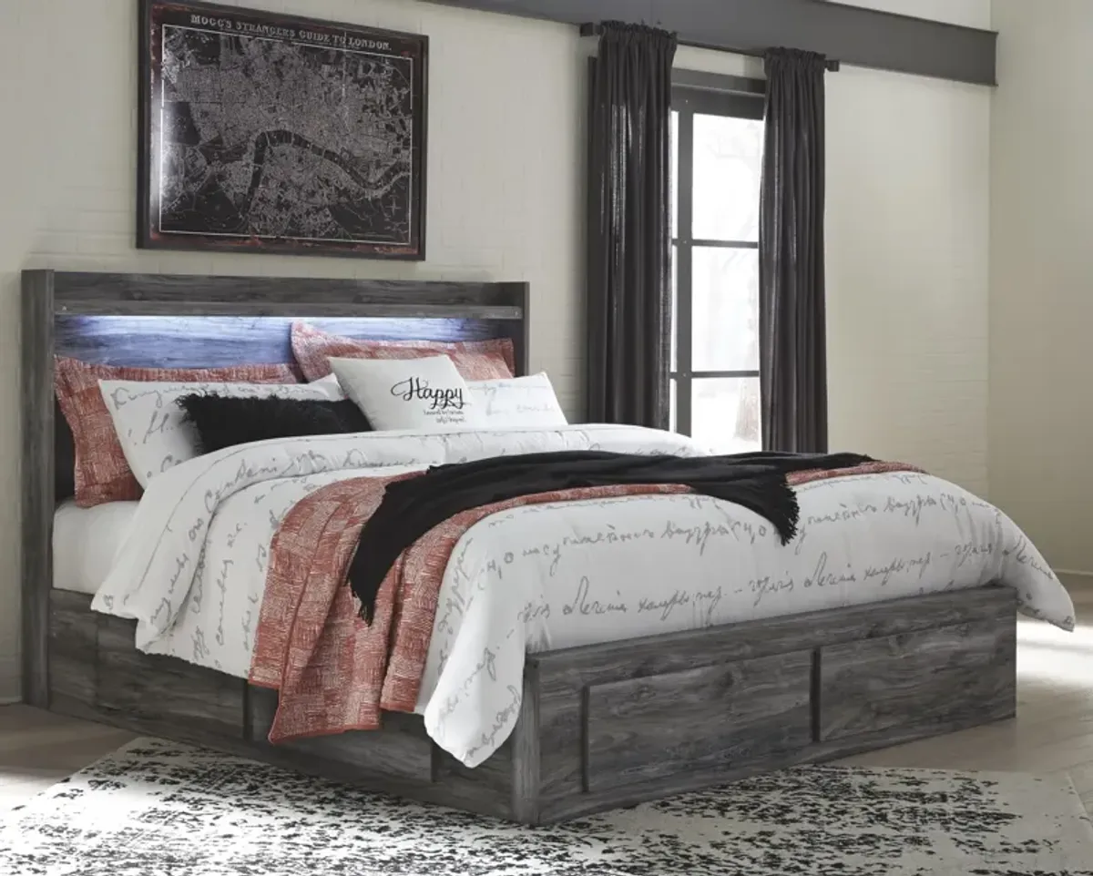 Ashley Baystorm Gray King Panel Bed with 6 Storage Drawers