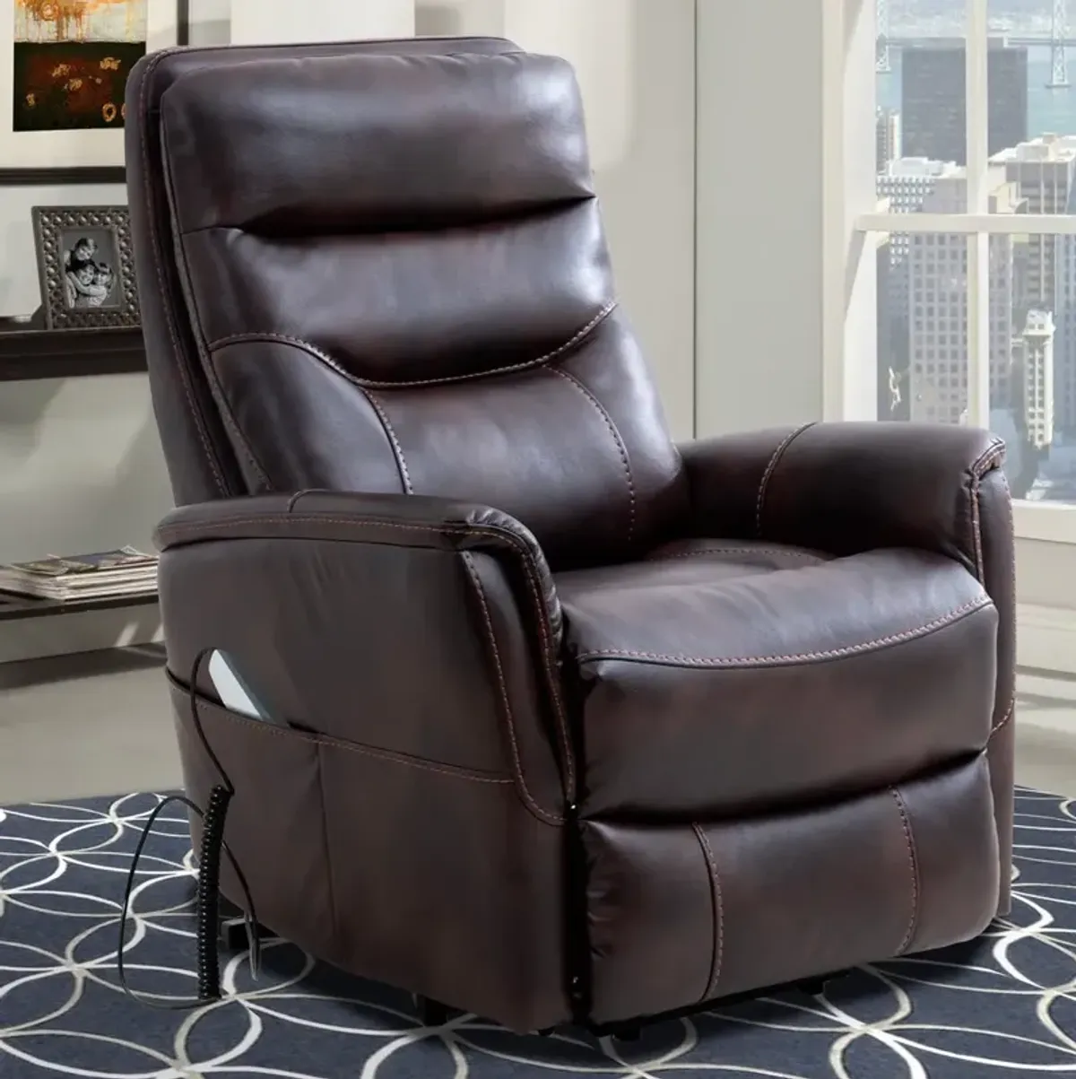 GEMINI TRUFFLE POWER LIFT RECLINER WITH ARTICULATING HEADREST