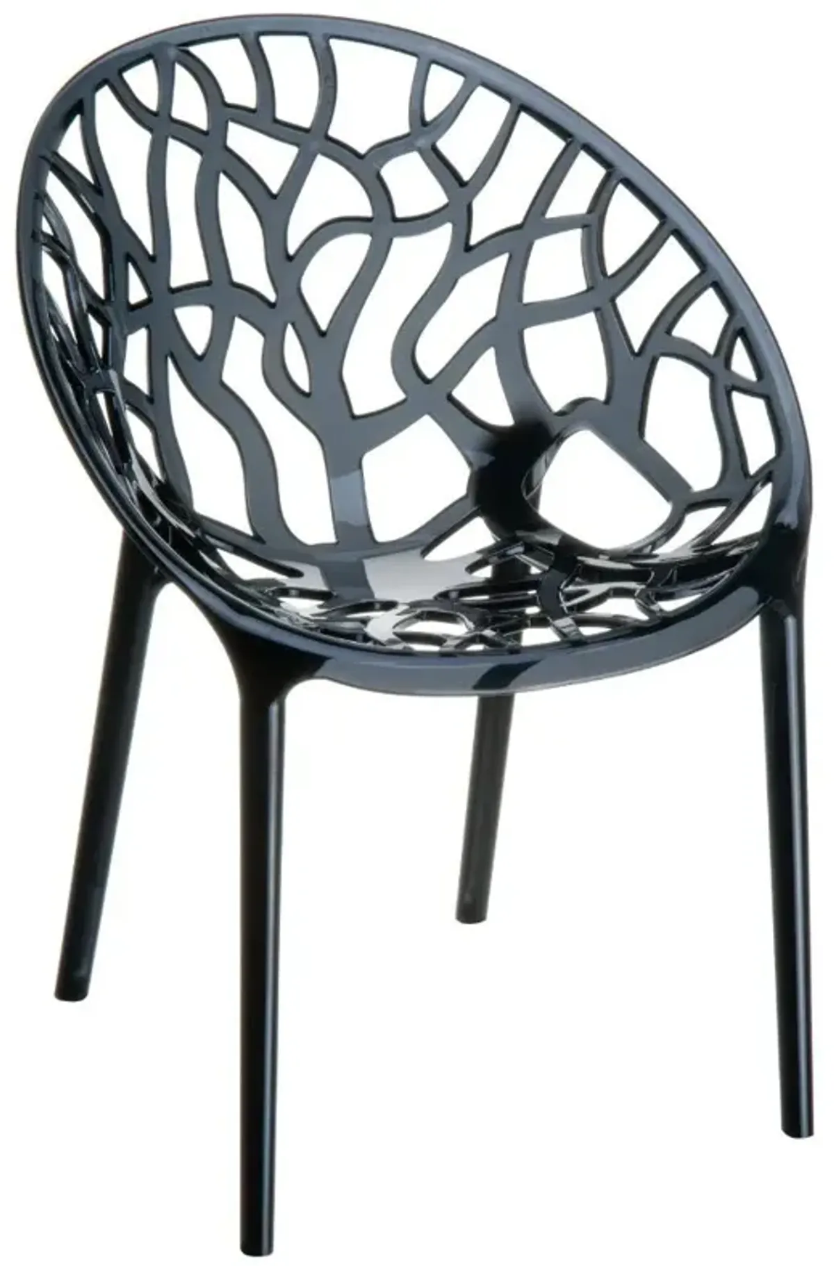 Compamia Crystal Polycarbonate Modern Dining Chair Transparent Black