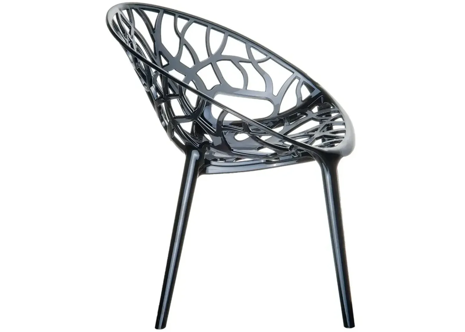 Crystal Polycarbonate Modern Dining Chair Transparent Black