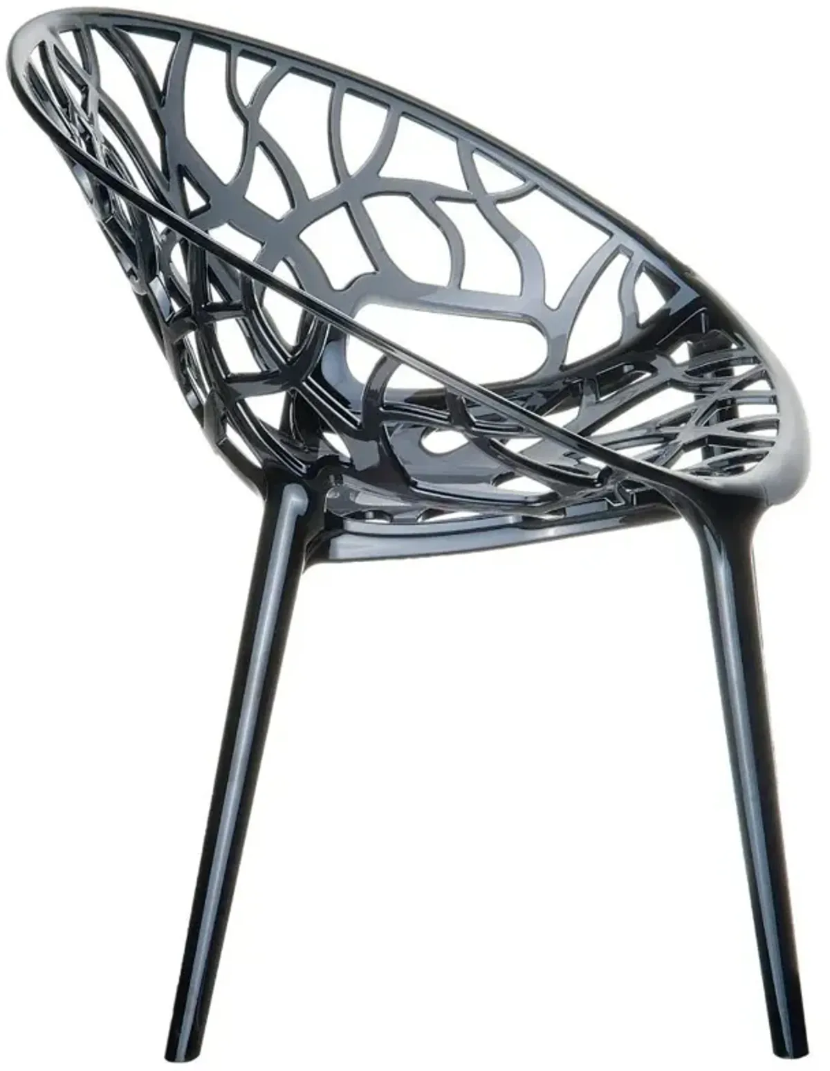 Compamia Crystal Polycarbonate Modern Dining Chair Transparent Black