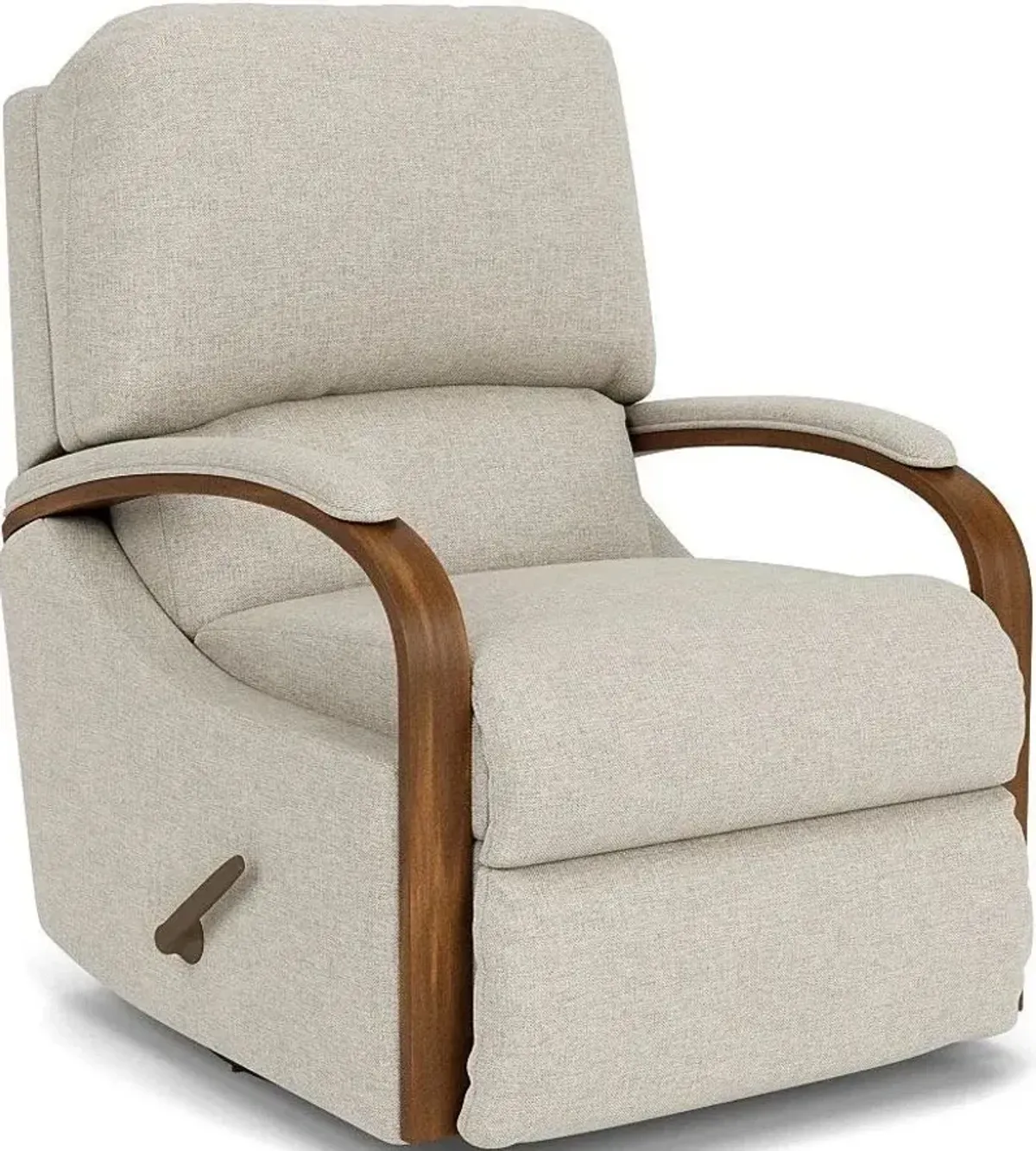 Flexsteel Woodlawn White Vanilla Swivel Gliding Manual Recliner