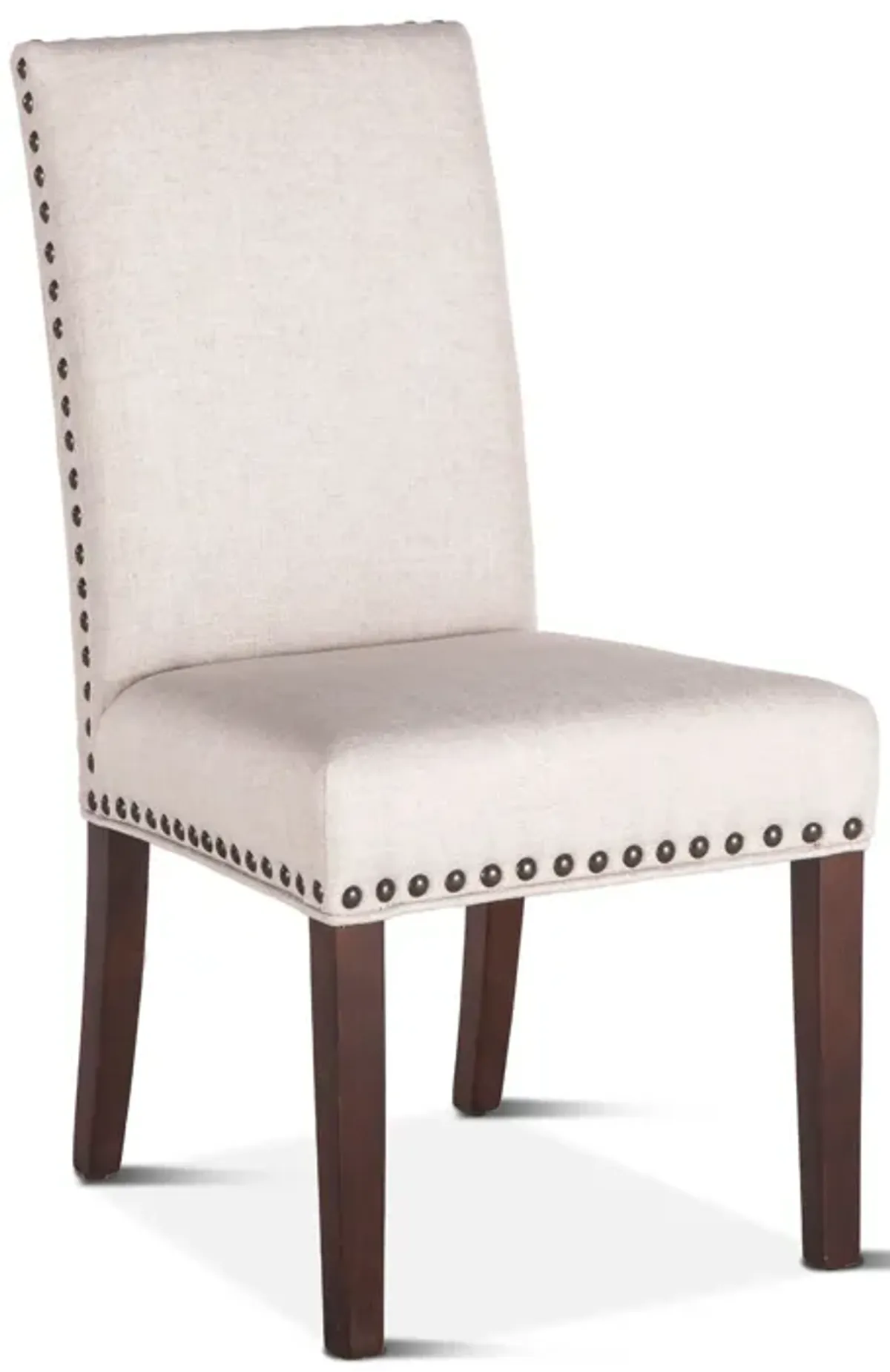 Home Trends Design Upholstered Seating Off White Natural Linen Dining Chair Walnut Leg