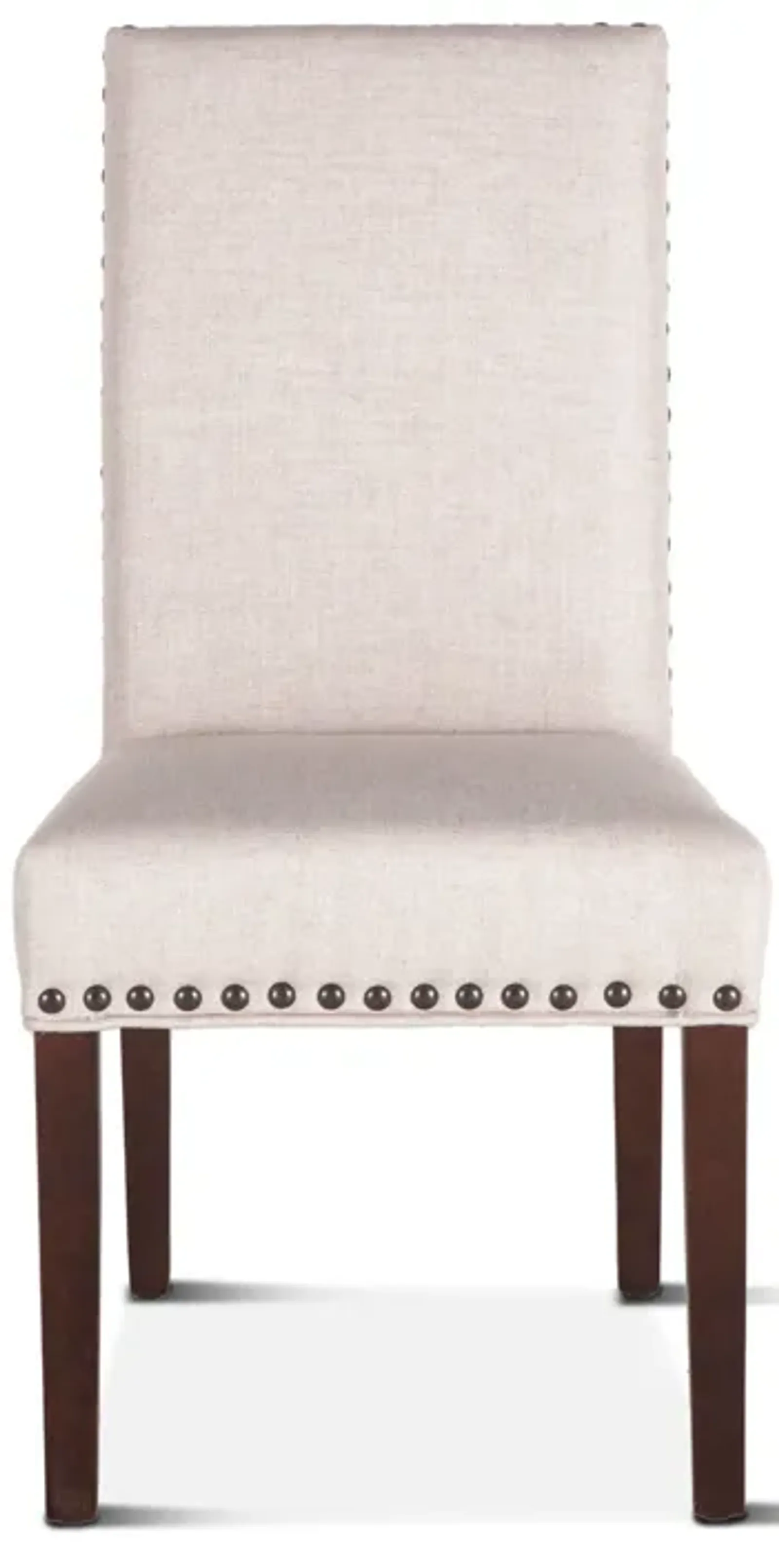 Home Trends Design Upholstered Seating Off White Natural Linen Dining Chair Walnut Leg