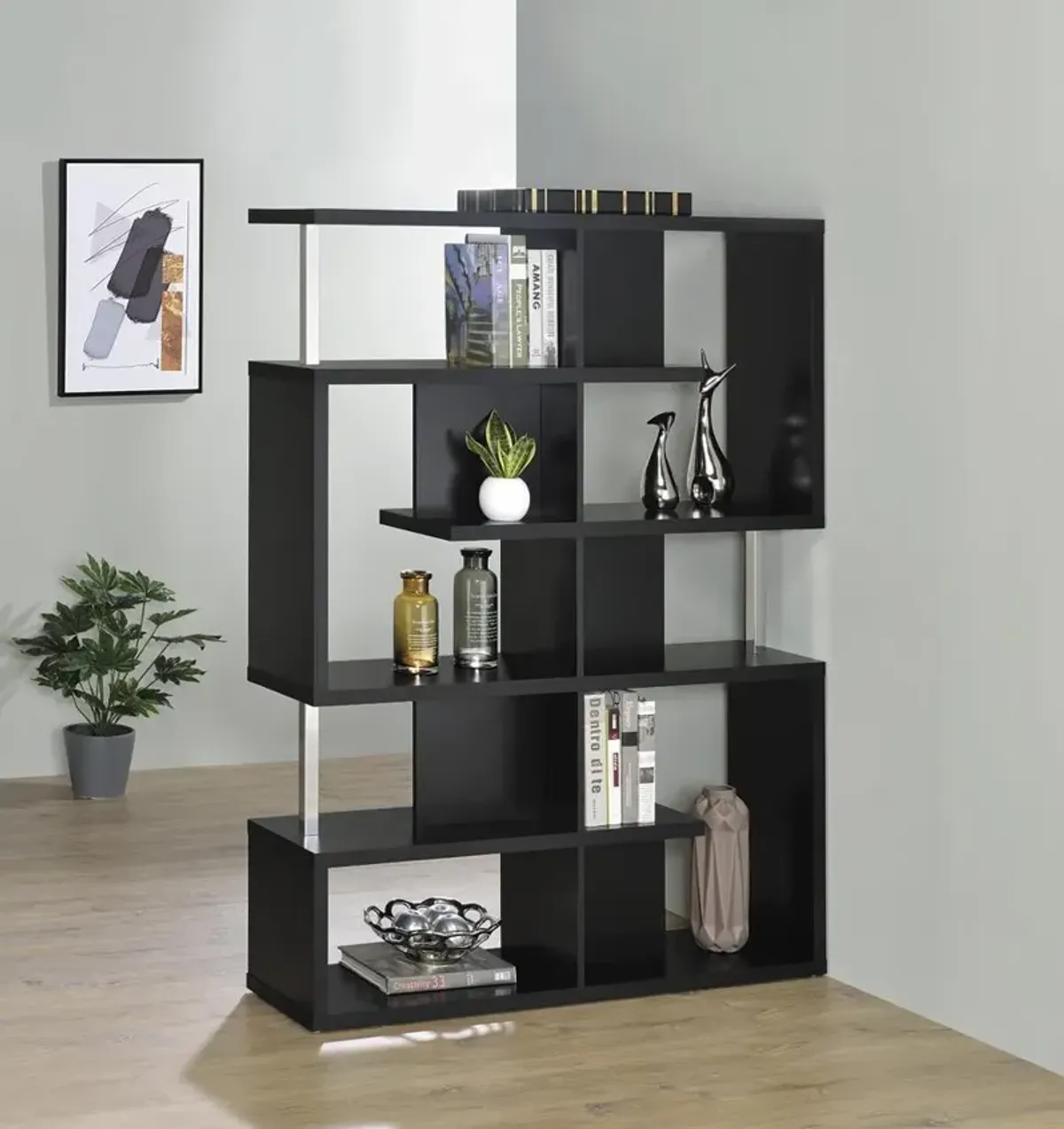 Coaster Hoover 63 Inch 5-Shelf Bookshelf Black