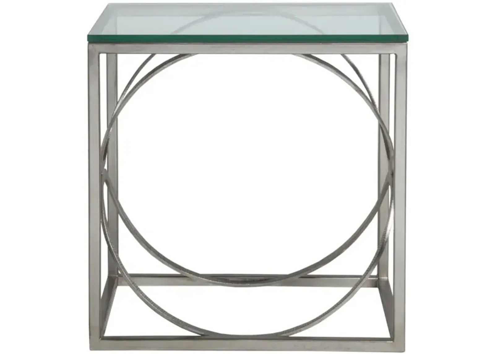 Artistica Home by Lexington Metal Designs Ellipse 18 Inch Rectangular Metal End Table Silver Leaf