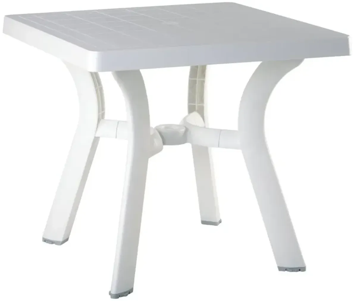 Compamia 31 Inch Viva Resin Square Outdoor Dining Table White