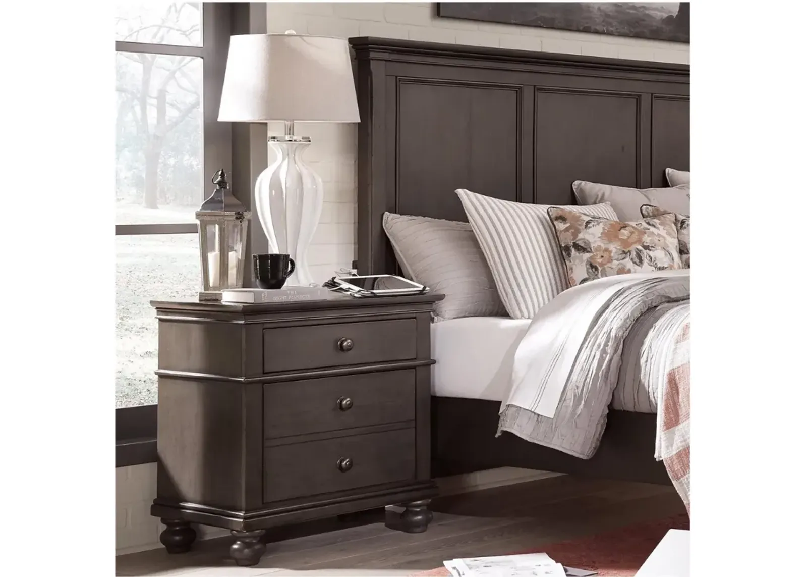 Aspenhome Oxford Peppercorn 2-Drawer Nightstand