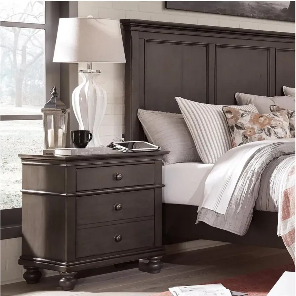 Aspenhome Oxford Peppercorn 2-Drawer Nightstand