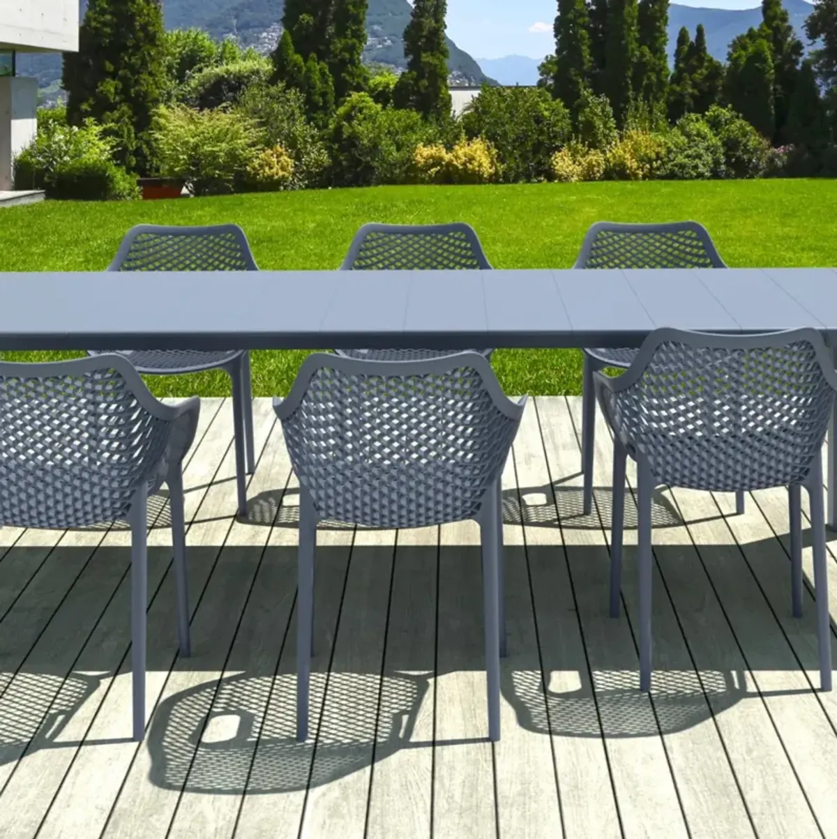 Compamia Air XL Extension Outdoor Dining Set 9-Piece Taupe