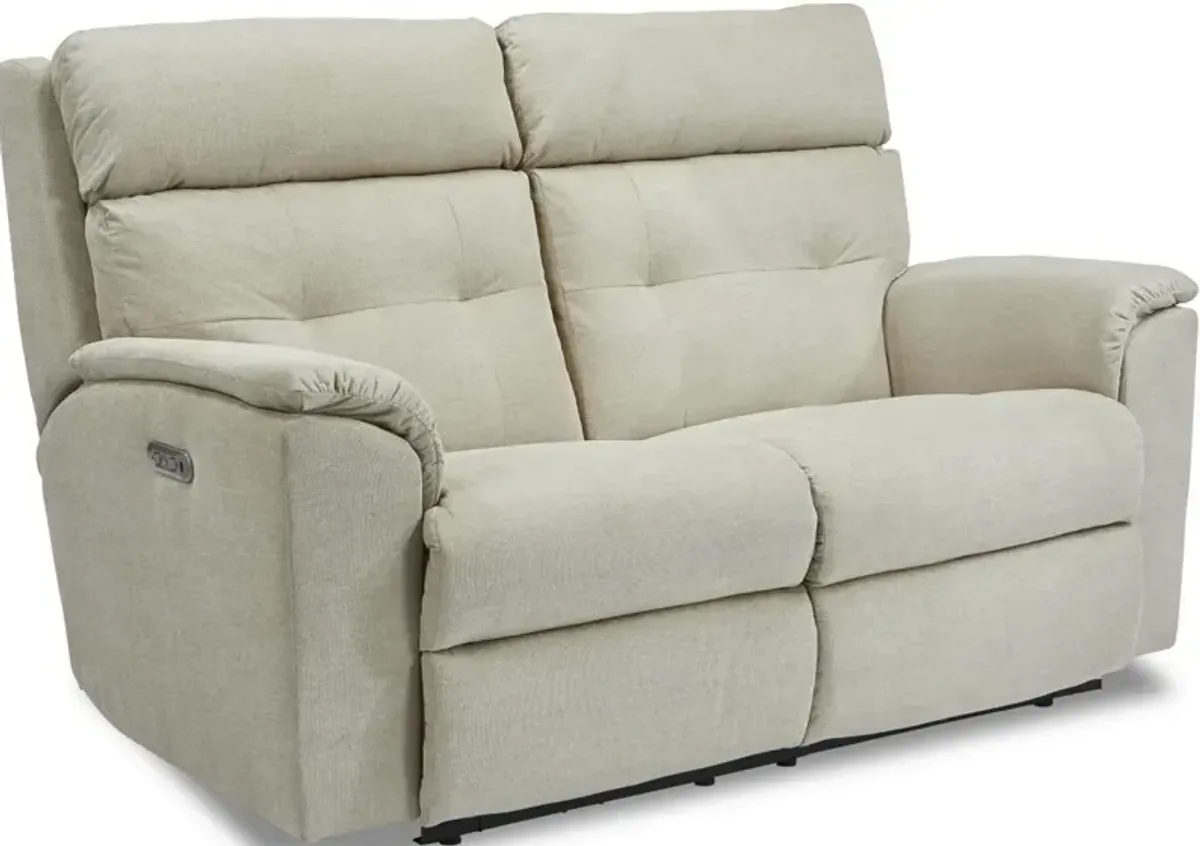 Flexsteel Mason Cashmere Power Reclining Loveseat with Power Headrests