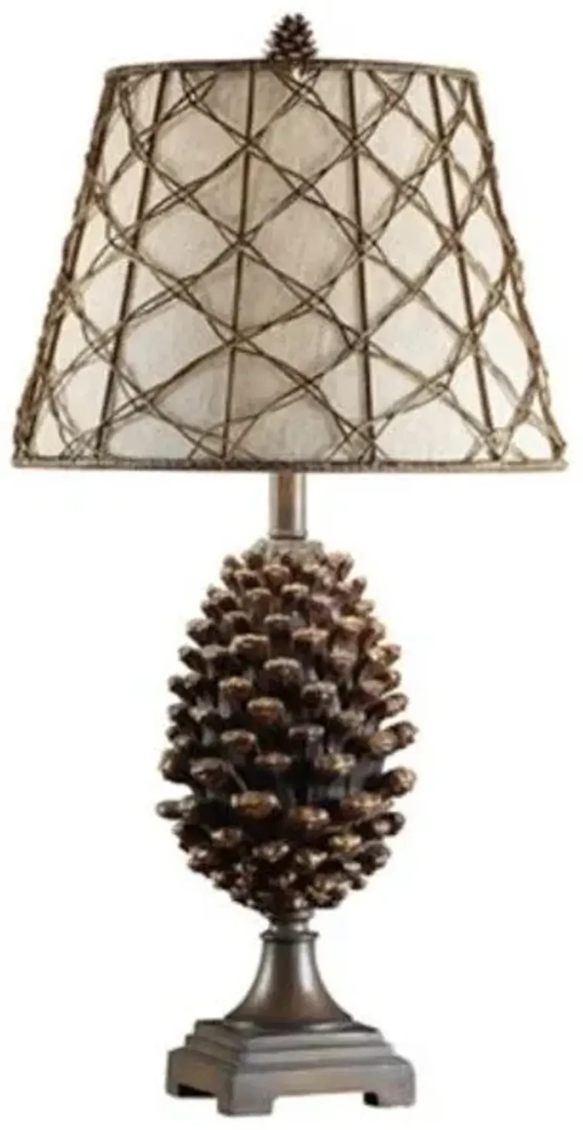 Crestview Pine Bluff Resin Natural Pinecone Table Lamp