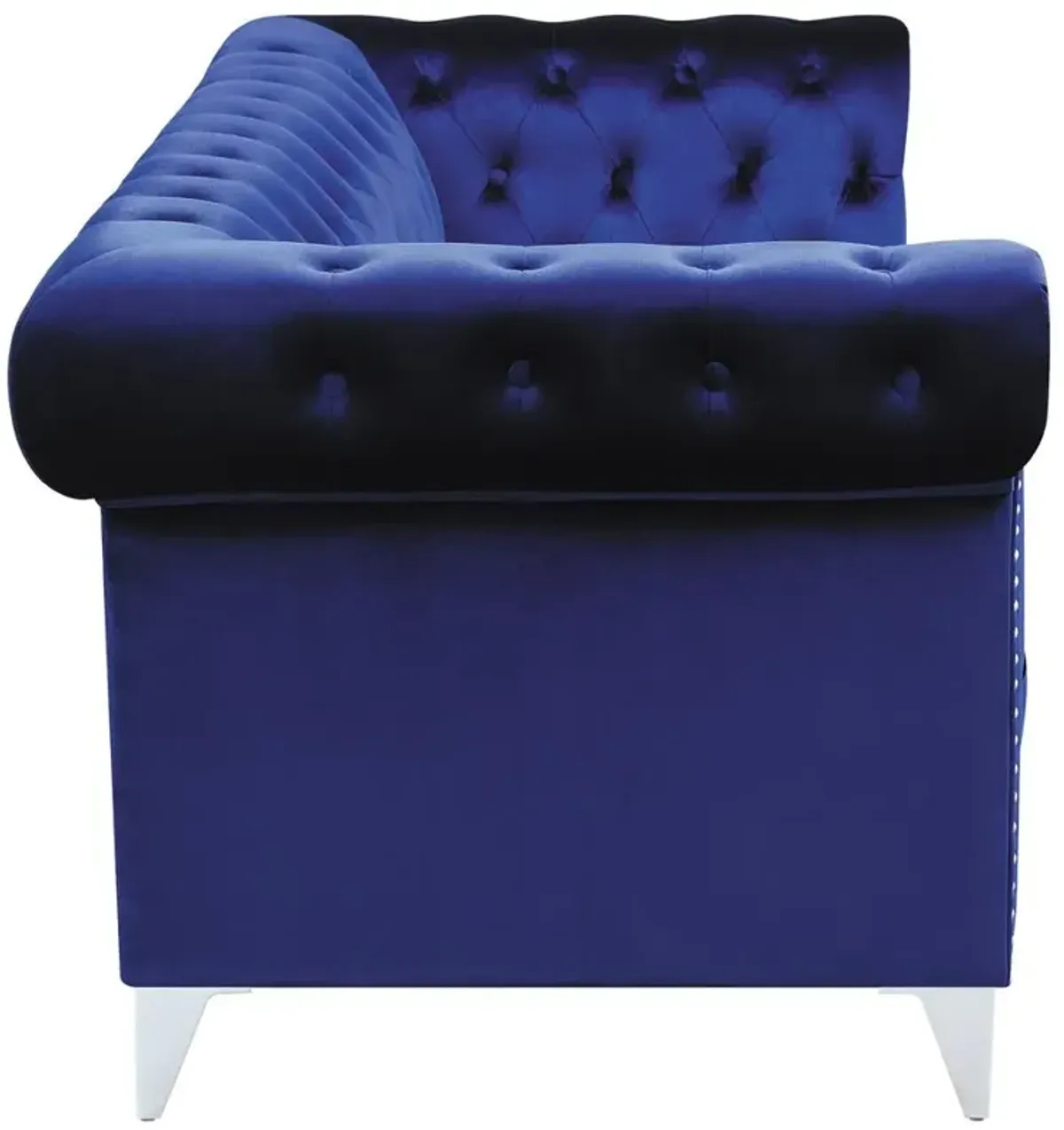 Coaster Bleker Upholstered Tuxedo Arm Tufted Sofa Blue