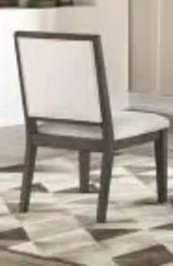 Steve Silver Mila Washed Gray Side Chair With Bone Linen Fabric