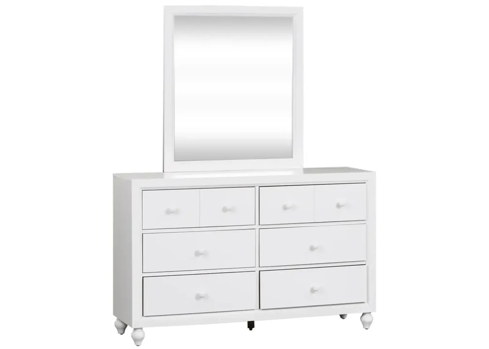 Liberty Furniture Complete Full Bedroom Set Panel White Finish Bed, Dresser & Mirror Cottage View