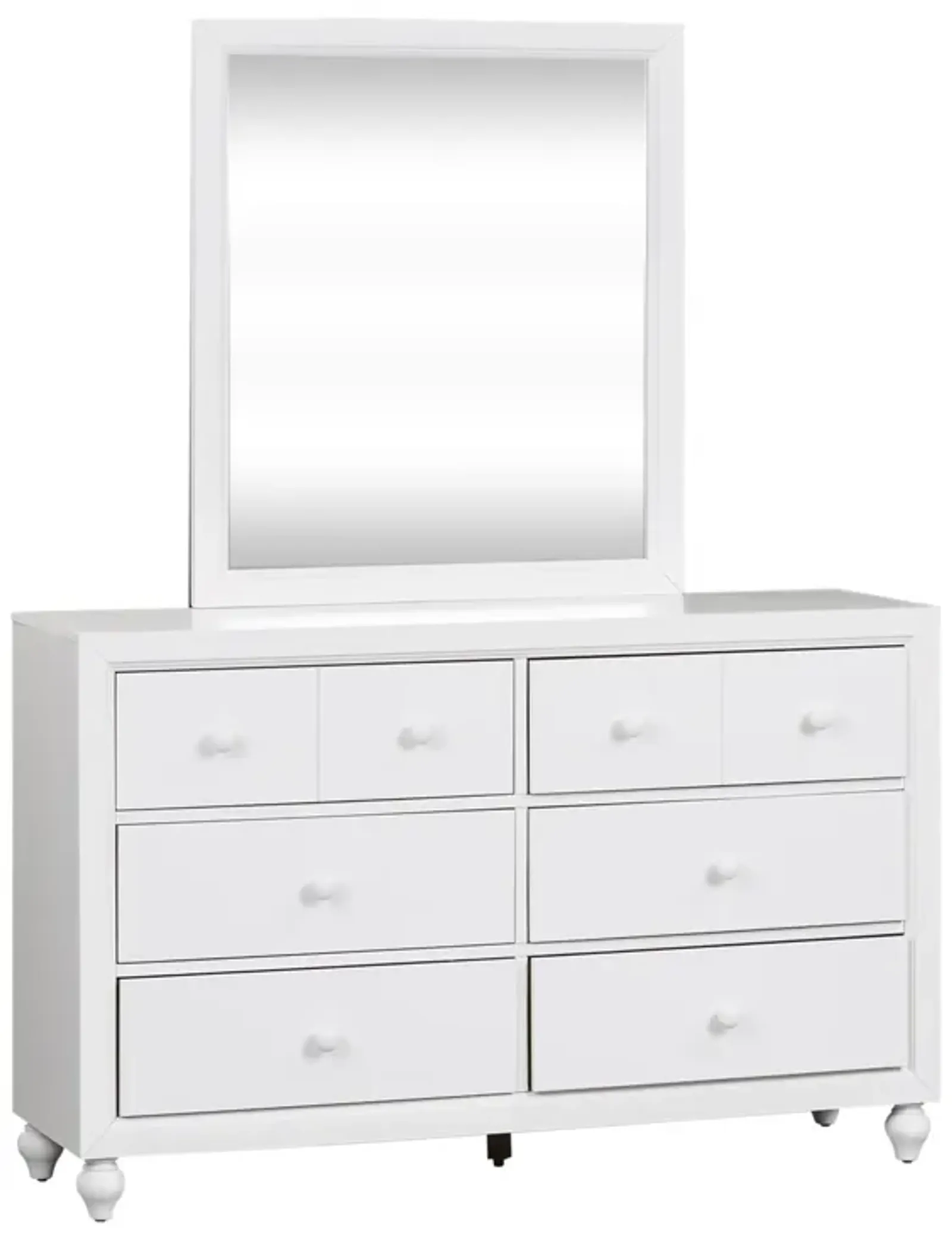 Liberty Furniture Complete Full Bedroom Set Panel White Finish Bed, Dresser & Mirror Cottage View