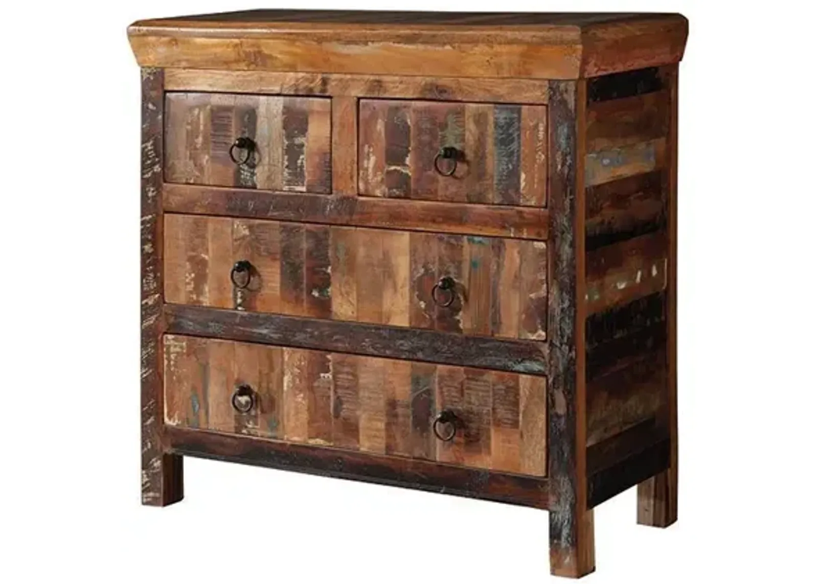 Coaster Harper 4-Drawer Solid Reclaimed Wood Accent Cabinet Brown