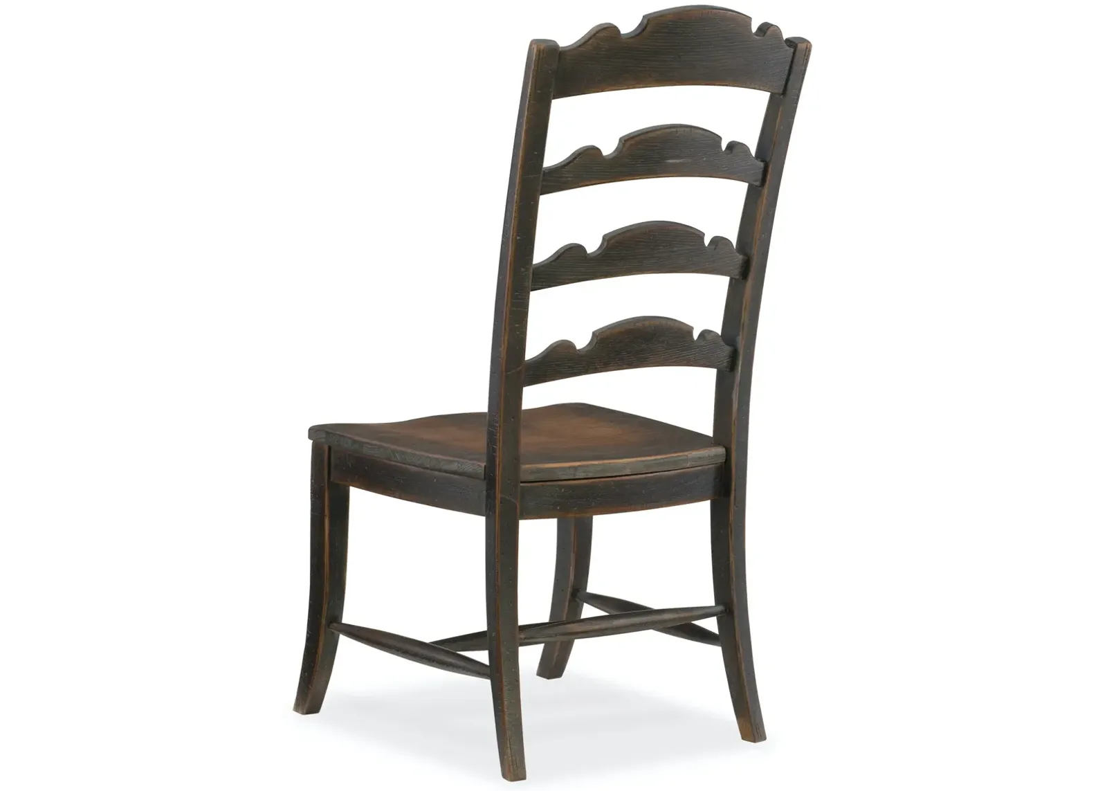 Hooker Furniture Hill Country Twin Sisters Aged Black Ladder Back Side Chair